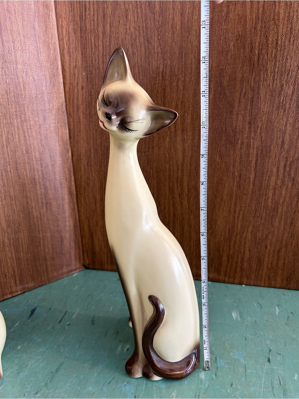 2 vintage Siamese whisker cat figurines tall giftcraft - Picture 5 of 7